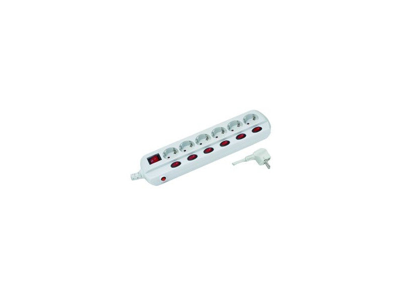 Ultratech hosszabbító 6-os 4m kábellel kapcsolóval dugvillával 16a 3x1,5mm2 h05vv-f földelt