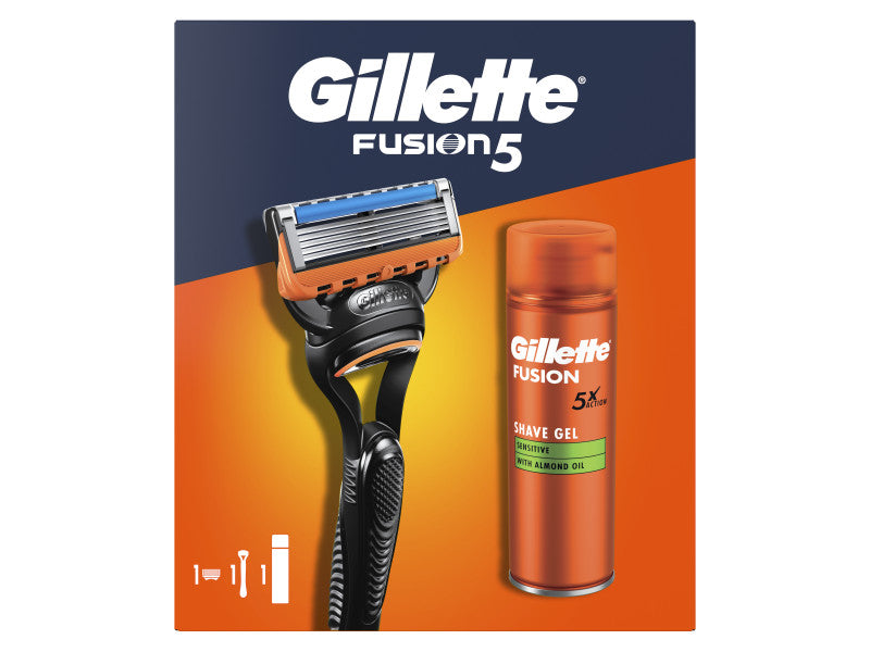 Gillette kozm.cs.Fusion5 nyél+1 betét+200ml Fusion borotva gél
