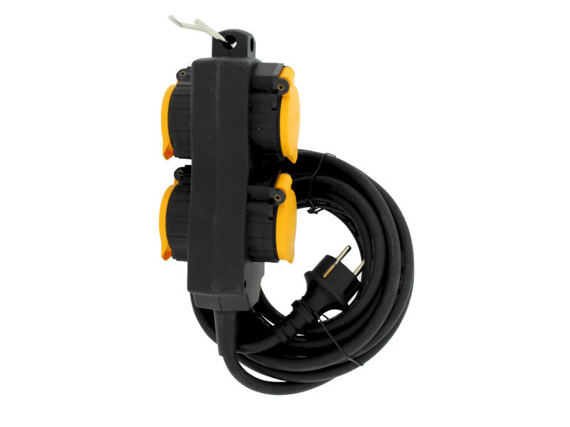 UltraTech hosszabbító 4-es, 5m kábellel,3x1,5mm2 H07RN-F vezetékkel, földelt, gyermekvédelemmel