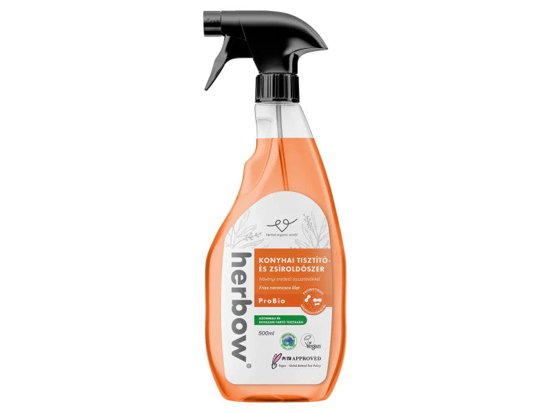 Herbow Konyhai tisztító és zsíroldó Probiotikus Spray & Rinse Friss narancs illattal 500ml ÚJ!!!