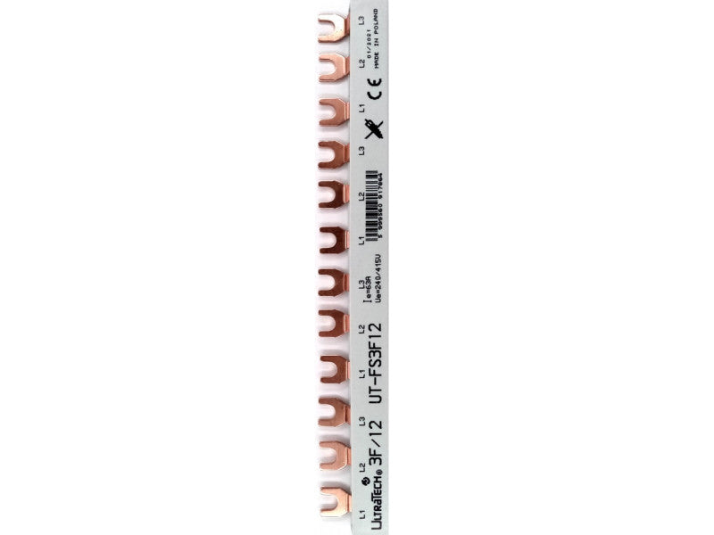 Ultratech gyűjtősín 3 fázis villás 12 modul 10 mm2 63a