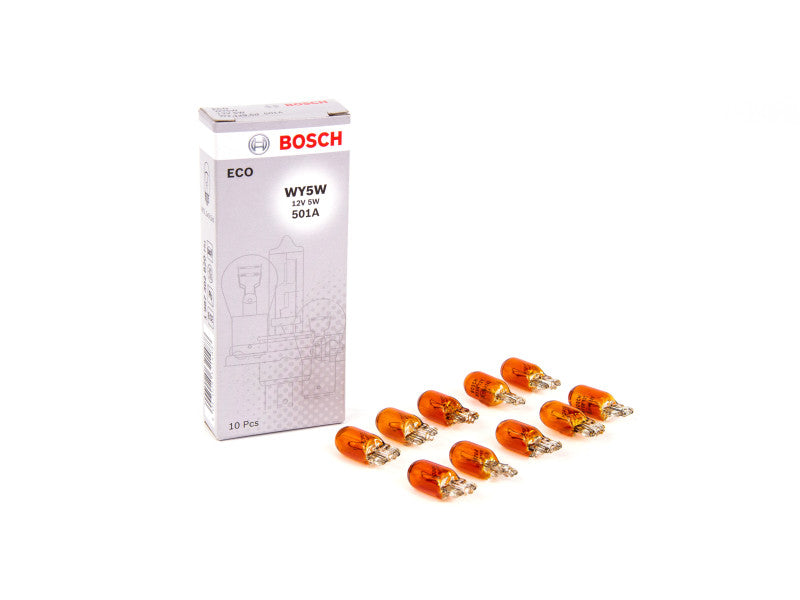 BOSCH ECO autólámpa 12V 5W W2,1x9,5d narancssárga (501/A)
