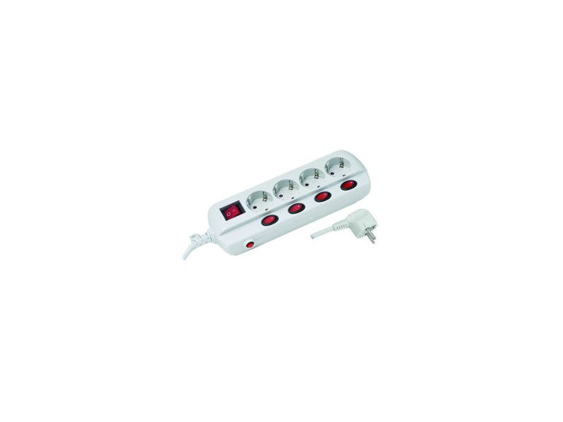 Ultratech hosszabbító 4-es kapcsolóval kábellel dugvillával 16a 3x1,5mm2 h05vv-f vezetékkel 4m