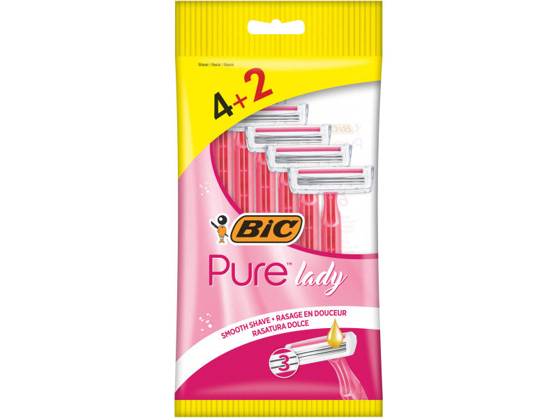Bic eldobható női borotva PURE3 Pink 4+2db