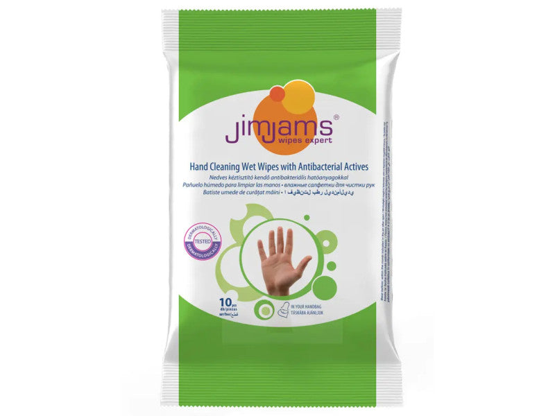 JimJams nedves mini kéztisztító kendő antibakteriális 10db/csomag