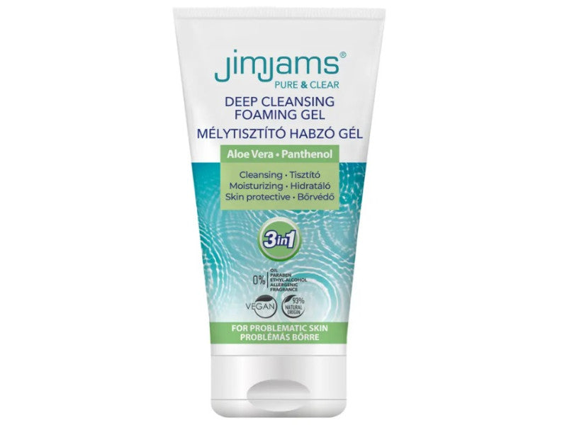 Jimjams pure és clear habzó mélytisztító gél 150 ml