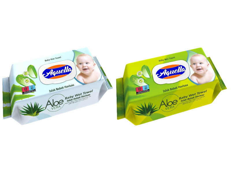 Aquella baba nedves törlőkendő aloe vera kivonattal 120 db/csomag