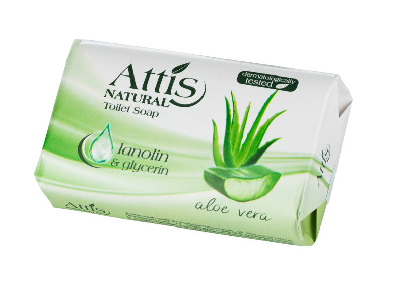 Attis Natural szappan 100g lanolinnal, glicerinnel Aloe Vera illattal