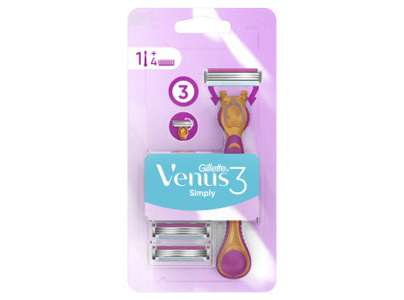 Gillette Venus Simply 3 pengés női borotvanyél +4 betét