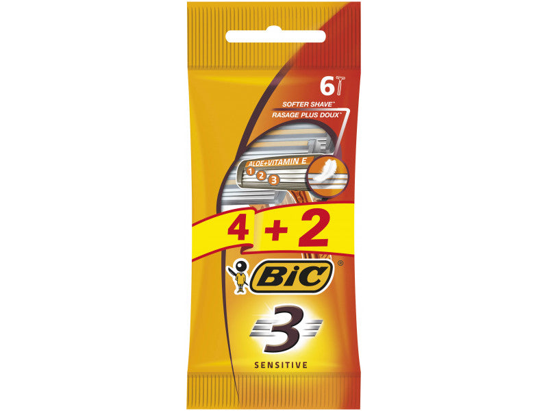 Bic eldobható férfi borotva BIC3 Sensitive 4+2db