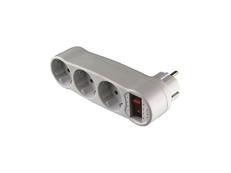 UltraTech hosszabbító ,3 dugaljzatos, kapcsolóval, fehér, műanyag16A/250V, gyermekvédelemmel