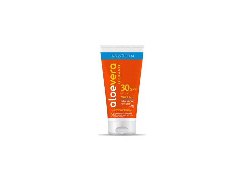 Aloe Vera Organic napozó krém SPF30 50ml arcra és testre