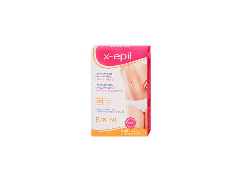 X-Epil használatrakész gélgyantacsík bikini-hónaljra prémium 12 db