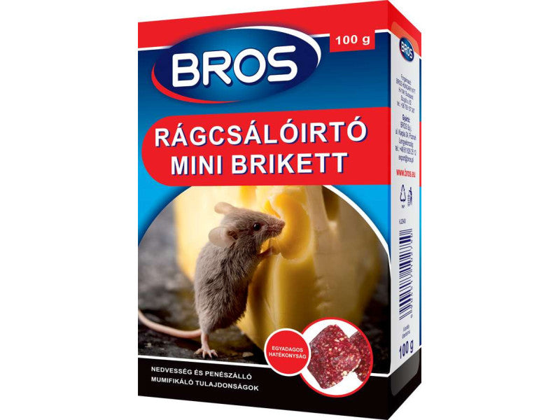 Bros rágcsálóirtó mini brikett 29ppm 100 gr (B054)