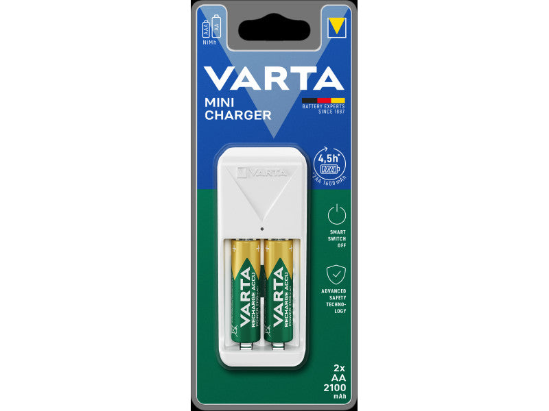 Varta töltő mini + 2 db aa r2u 2100mah 57656