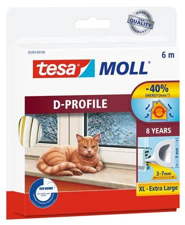 Tesa D profil fehér (05393-00102) 6m x 9mm