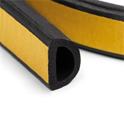Tömítőprofil öntapadós epdm d fekete 50m (21x15mm)