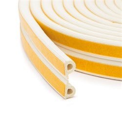 Tömítőprofil öntapadós epdm p fehér 6m