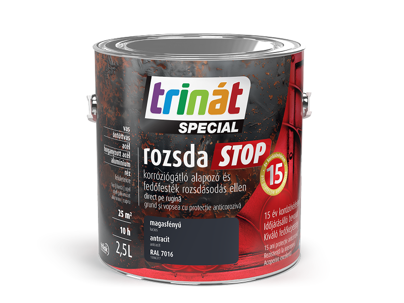 Trinát special rozsdastop magasfényű korróziógátló alapozó és fedőfesték 2,5 L