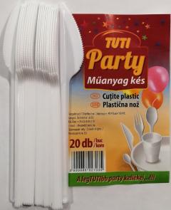 Tuti party műanyag kés újrahasználható 20 db-os