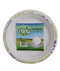 Tuti party papírtányér lapos 17 cm 10 db-os