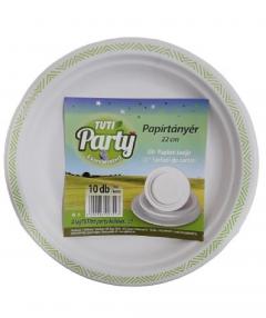 Tuti party papírtányér lapos 22 cm 10 db-os