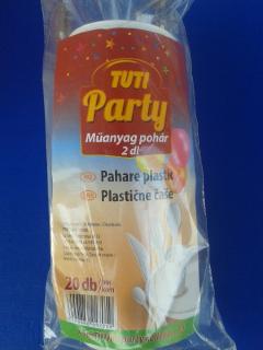 Tuti party pohár műanyag 2 dl 20 db-os