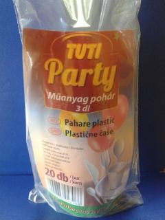 Tuti party pohár műanyag 3 dl 20 db-os