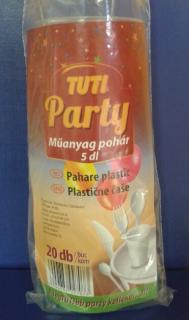 Tuti party pohár műanyag 5 dl 20 db-os