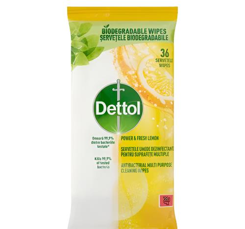 Dettol Power & Fresh Tisztítókendő Citrom & Lime 36 db #9
