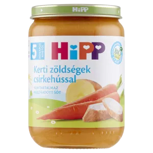 Hipp 5 Hónapos Kerti Zöldség Csirkehússal 190g #6
