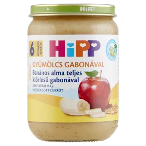 Hipp 6 Hónapos Bio Banános Alma Teljes Gabonával 190g #6