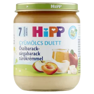 Hipp 7 Hónapos Őszibarack Sárgabarack Túrókrémmel 160g #6