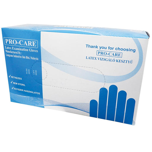 Pro-care G. latex védőkesztyű L méret, pormentes, 100 db