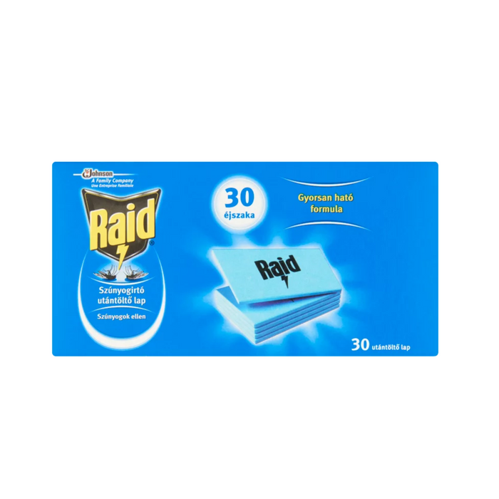 Raid illatmentes, szúnyogirtó lap utántöltő, 30 x 0,634 g