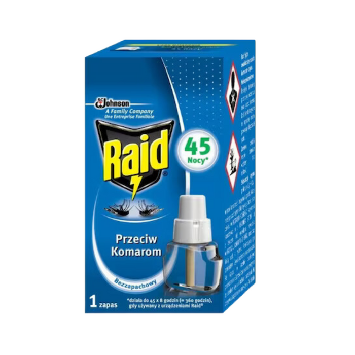 Raid tartalék elektromos készülék, szúnyogok ellen, szagtalan, 27 ml