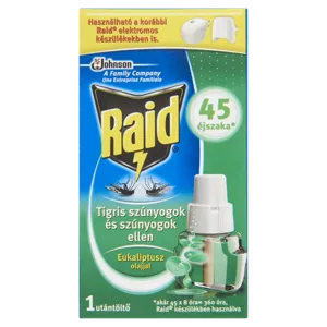 Raid Elektromos Éjszakás Szúnyogirtó Utántöltő Folyadék Eukaliptusz Illattal 27ml