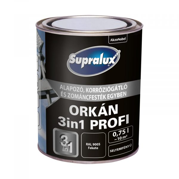 Supralux Orkán 3in1 Profi RAL9005 Fekete 0,75 lit