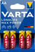Varta Longlife Max Power Alkaline Ceruzaelem 4 db-os Bliszter #20