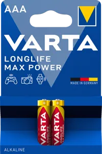 Varta Longlife Max Power alkáli mikro elem AAA LR03 BL2 1,5V 2 db