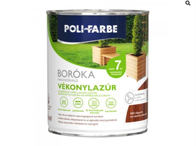 Polifaber Boróka fakonzerváló vékonylazúr fb07 világos dió 0,75l