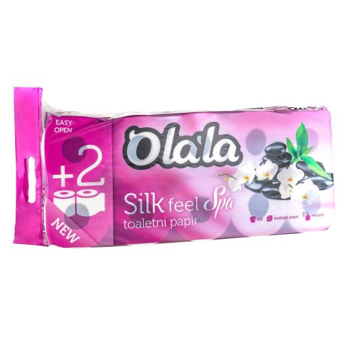 Olala silk feel spa toalettpapír fehér 3 rétegű 155 lap 10 tekercses, 6csg/zsák
