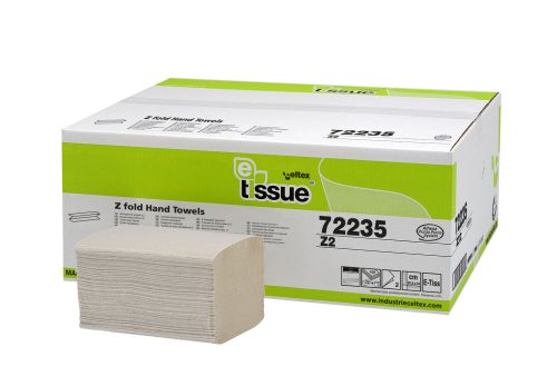 Celtex e-tissue z hajtogatott kéztörlő, 2 réteg, 20,5x24cm, 25x150ap/karton