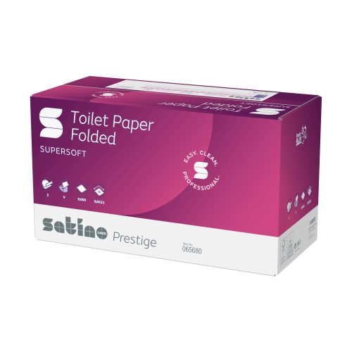 Satino wepa prestige hajtogatott toalettpapír cellulóz lap 2 réteg, 9,8x21cm, 30x300