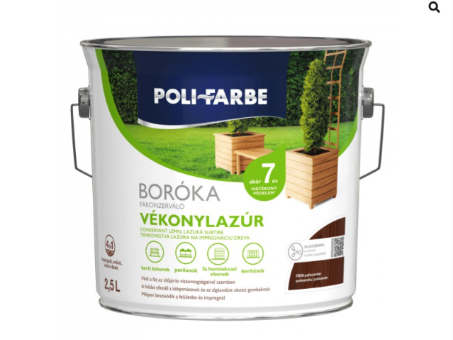 Polifaber Boróka fakonzerváló vékonylazúr fb08 paliszander 2,5l