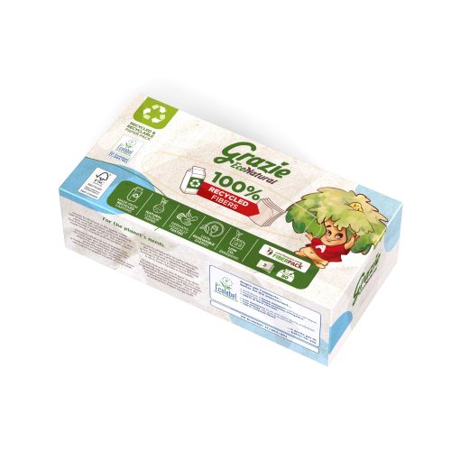 Lucart grazie natural kozmetikai kendő recy 3 rétegű 80 lap/doboz