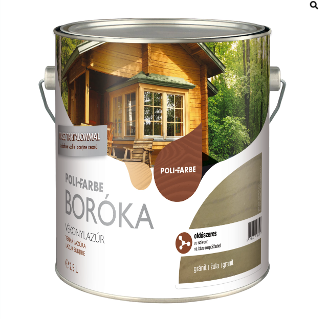 Polifaber Boróka oldószeres vékonylazúr gránit 2,5l