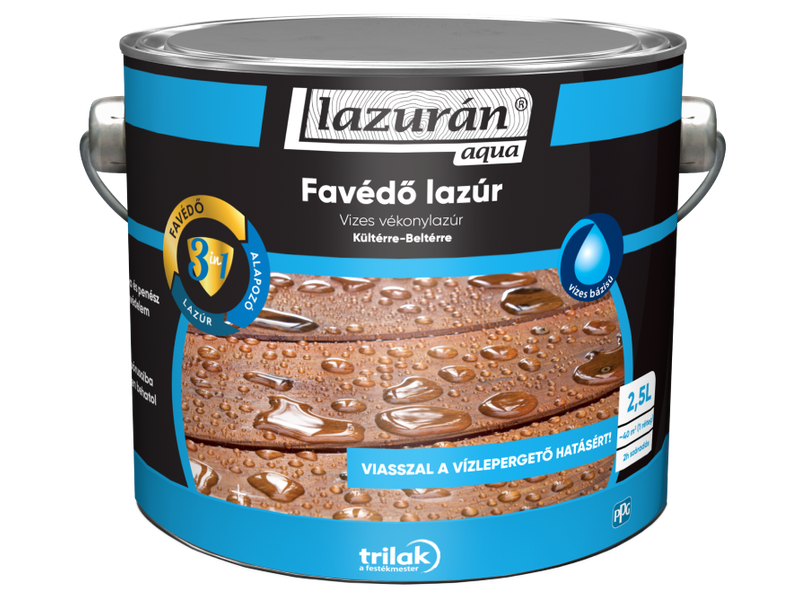 Lazurán aqua favédő lazúr 3in1 2,5 L
