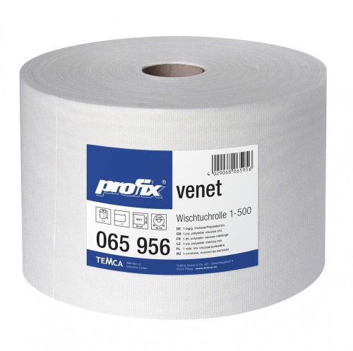 Profix venet fehér ipari törlőkedő, fehér, 1 rétegű, 500 lap/tekercs, 1 tekercs/zsugor