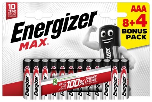 Energizer max alkáli mikro elem aaa b8+4